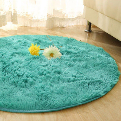 Tapet i rrumbullt Strado Round Shaggy Rug, 120x120 cm, Turquoise Sea