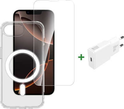 Сет додатоци 4smarts 3in1 Premium Starter, за Apple iPhone SE 4th Gen, заштитен, отпорен на удари