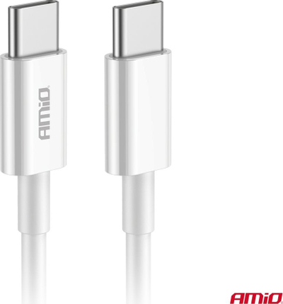 Kabllo karikimi AMiO 03897 USB Type C, 2m, 60W, e bardhë