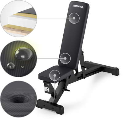 Set fitnesi Zipro Pumpiron Gumy Mini Band, stol i rregullueshëm, 5 goma rezistence, i zi