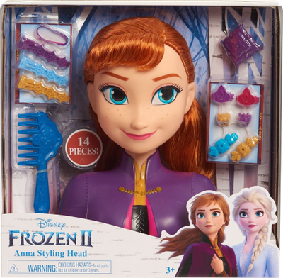 Kokë stilimi Disney Frozen 2 Anna Styling Head, 14 pjesë, për kalamaj 3+, vjollcë