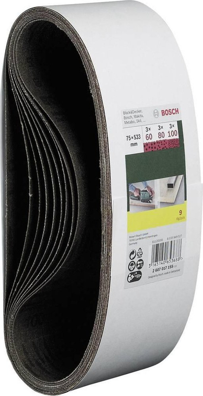 Set rripash gërryes Bosch Mixed, 75 x 533 mm, 9 copë, i përzier