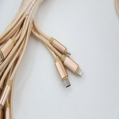 Kabllo Omega 3in1 USB MICRO-USB TYPE-C LIGHTNING 1.5A 1.2M, rozë