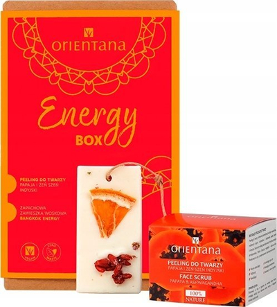 Set dhurate Orientana Energy Box, piling fytyre me papaja, varëse me erë dylli, portokall