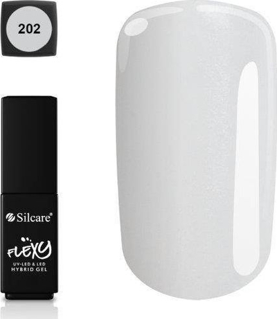 Llak xhel për thonj Silcare Flexy 202, hibrid UV LED, 4.5g, i bardhë