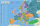 Tapet tavoline ArtGlob Postal Codes Europe, hartë kode postare Evropë, shumëngjyrëshe