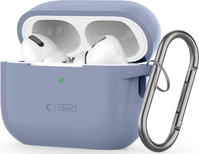 Mbulesë silikoni Tech-Protect Hook Case për Apple AirPods Pro Pro 2, me karabinë, baby blue
