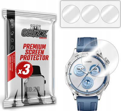 Filma mbrojtës për orë Huawei Watch GT 5 46mm Grizzprotector Hydrosel, set 3 copë, transparent