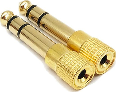Adapter audio Mozos MA6335, 3.5mm në 6.3mm, stereo, i artë