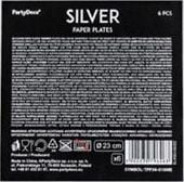 Pjata letre ALBI Tale Silver, 23 cm, set 6 copë, argjend