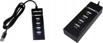 Modul USB Simagic Wheelbase Expansion, alumini, për sim racing, ngjyrë e zezë