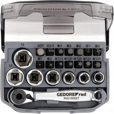 Set çelësa gotë Gedore RED 3300026, 1/4", 23 copa, 6–13 mm