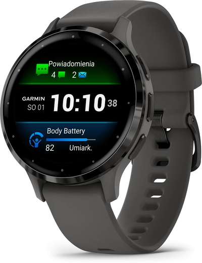 Ora inteligjente Garmin Venu 3S, AMOLED, 40 mm, gri pebble slate