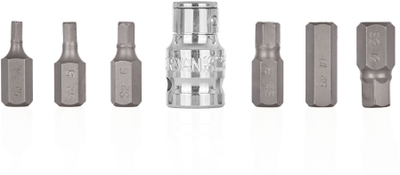 Set bitash gjashtëkëndore, H4-H12, 7 copë, për çelës 1/2"
