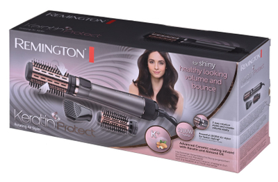 Furçë rrotulluese flokësh Remington AS8810 Keratin Protect, ajër i ngrohtë, 2 koka, gri rozë metalike