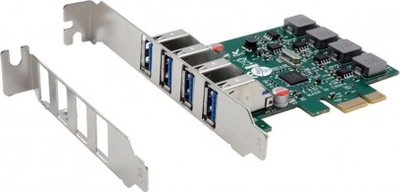 Kartë zgjeruese Exsys PCIe, 4 porta seriale, për desktop, jeshile
