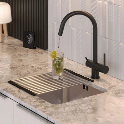 Кујнска чешма Karen Three-way Pure Carbon, 3 патишта, за обична и филтрирана вода, сребрена