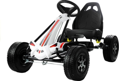 Go-kart për kalamoj Monster, me pedale, rrota me frymë, i bardhë me të zi