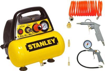 Kompresor ajri Stanley C6BB304STN071, 6L, 8 bar, i verdhë