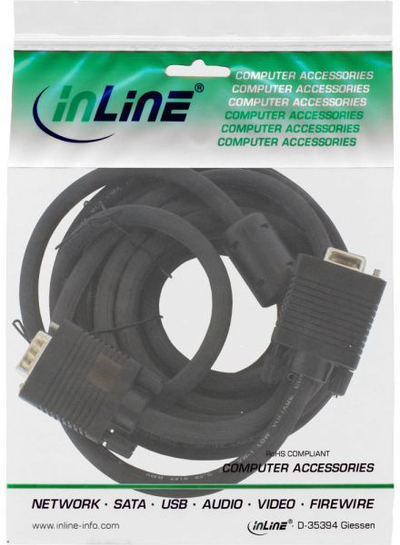 Kabllo InLine, D-Sub (VGA) - D-Sub (VGA), 1m, e zezë