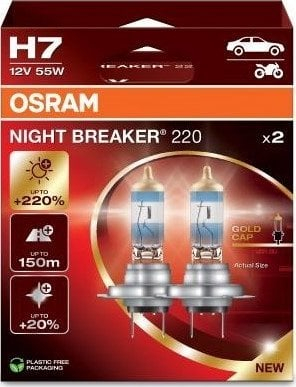 Llamba auto Osram NIGHT BREAKER 220 H7, 12V, 55W, set 2 copë, e bardhë