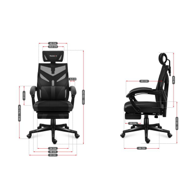 Karrige gaming Huzaro COMBAT 5.0, rrjetë Nylon Mesh, mbajtëse për këmbë, e zezë