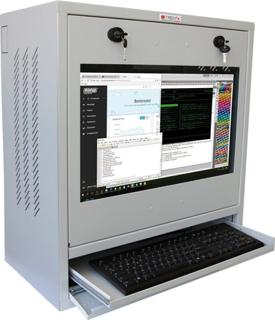 Kabinet sigurie për PC TECHLY, për monitor 22", me çelës, gri