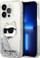 Kapak telefoni Karl Lagerfeld KLHCP14XLNCHCS, për iPhone 14 Pro Max, hardcase Glitter Choupette Head, argjendtë