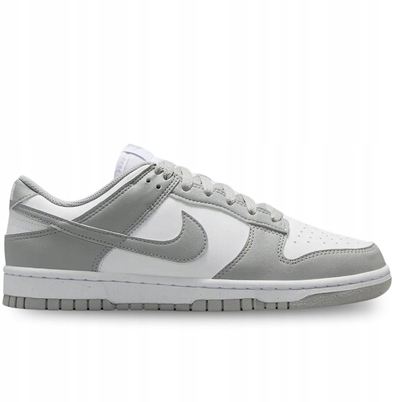 Патики Nike Dunk Low Next Nature за жени, синтетичка кожа, со врвки, бели со сива
