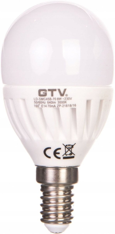 Llambë LED GTV LD-SMB45B-10, E14, 10W, 3000K