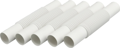 Lidhës i valëzuar për tuba Zielonka ZCL 25, PVC, set 10 copë, i bardhë