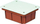 Kuti ndërprerëse Pawbol OL 10002, 119 x 96 x 45 mm, montim i fshehtë, portokalli
