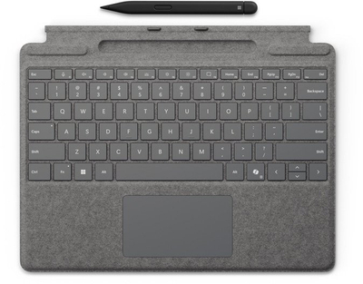 Tastierë Microsoft Surface Pro Keyboard me Surface Slim Pen 2, layout QWERTY, touchpad preciz, gri