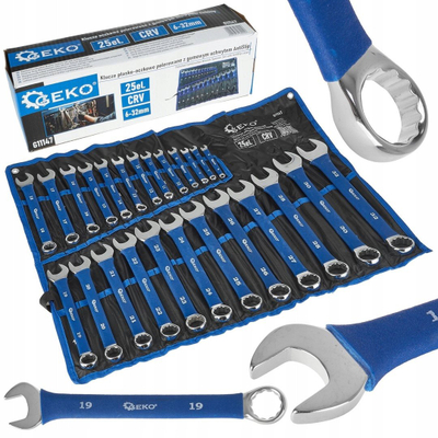 Set çelësa të hapur 6-32mm, 25 copë, me dorezë gome