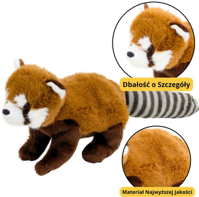 Lodër pelushi Lean Toys Red Panda, 45cm, kafe