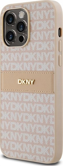 Mbulesë telefoni DKNY PU Leather Repeat Pattern Tonal Stripe, për iPhone 14 Pro, rozë