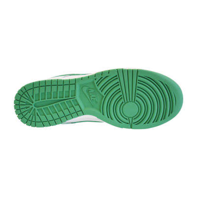 Patika Nike Dunk Low Medium Olive për femra, lëkurë, e bardhë ulliri