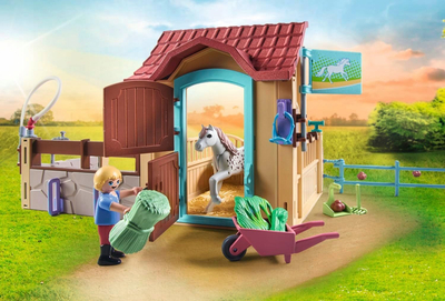 Set lodër Playmobil Horses of Waterfall Riding Stable, 100 copë, për kalama 4-10 vjeç, shumëngjyrësh