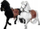Figurinë lodër kali Flocked Horse, me shalë, për kalamaj 3+, me ngjyra të përziera