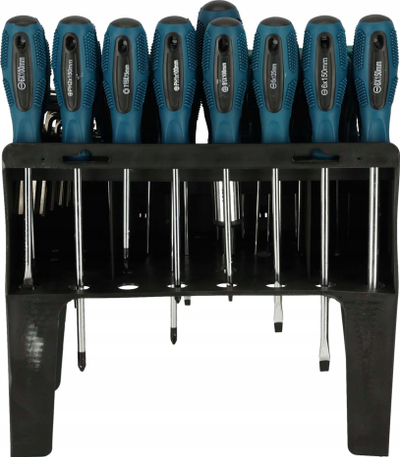Set kaçavidash Silver EX11589, 122 pjesë, me raft organizues, blu