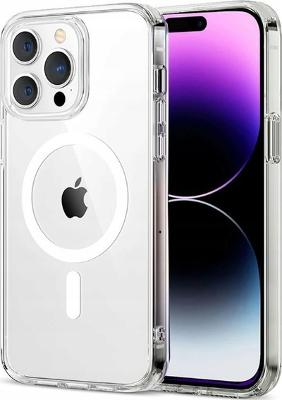 Futrollë telefoni Ecobox për iPhone 15, MagSafe, material i butë, transparente