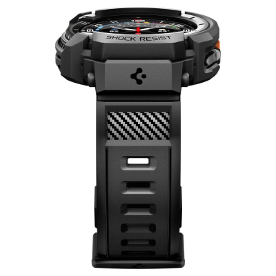 Mbrojtëse me rrip për smartwatch Spigen Rugged Armor Pro, silikon, që s’e ndjen goditjen, e zezë