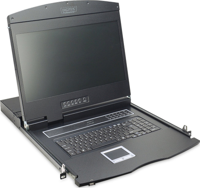 Konzolë rack Digitus Pro Modular, 19", 16 porta KVM, e zezë