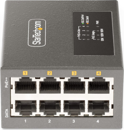 Injektor PoE StarTech Multi Gigabit, 4 porta 5GbE, 160W, gri