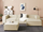 Divan këndi APRICA, 3 vende, modular me ottoman, bezhë