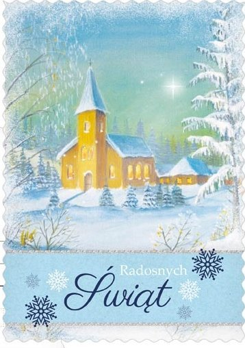 Kartolinë urimi MFP Christmas, C6 105x150mm, tekst polonisht, shumëngjyrëshe