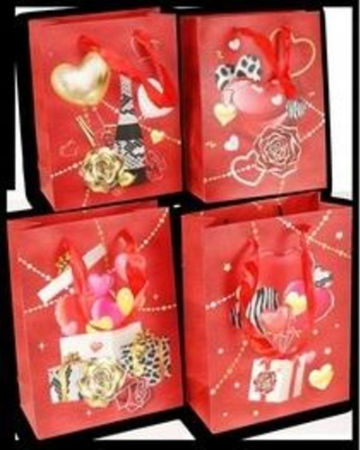Qese dhuratash Kalpol Gift Bag M, letër 210 g, 26x32x10 cm, e kuqe