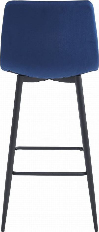 Tabure bar LEOBERT Arceto, kadife navy blue, këmbë çeliku të zeza, 60x55x60 cm