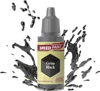 Ngjyrë akrilike për miniatura Army Painter Speedpaint Grim Black, 18ml, e zezë