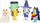 Set figurina Bluey për Halloween, 4 copa, 2.5\", me lloj-lloj aksesorësh, shumëngjyrëshe